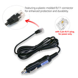 12V RJ11 Car Charger Power Cord Compatible with Valentine One V1 Gen 1 &amp; Gen 2 Radar Detector, 6.5 Ft Vehicle Cigarette Lighter Power Cable with Inline 2A Fuse and LED Power Indicator